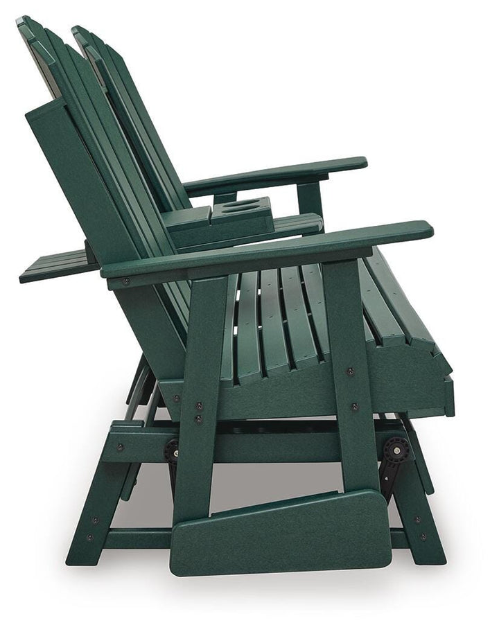Shell Beach Outdoor Loveseat Glider - Green (5)