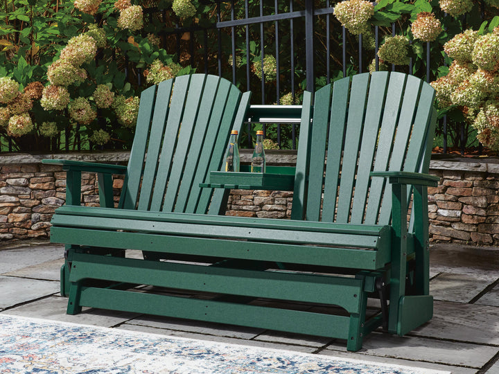 Shell Beach Outdoor Loveseat Glider - Green (7)