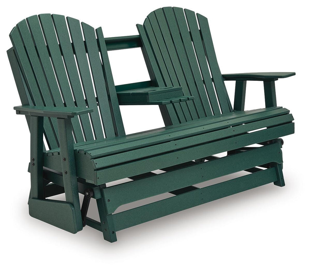 Shell Beach Outdoor Loveseat Glider - Green (3)