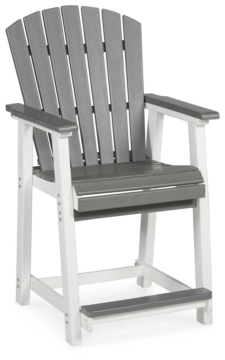 Transville Outdoor Counter Height Bar Stool (Set of 2) - Dark Gray (4)