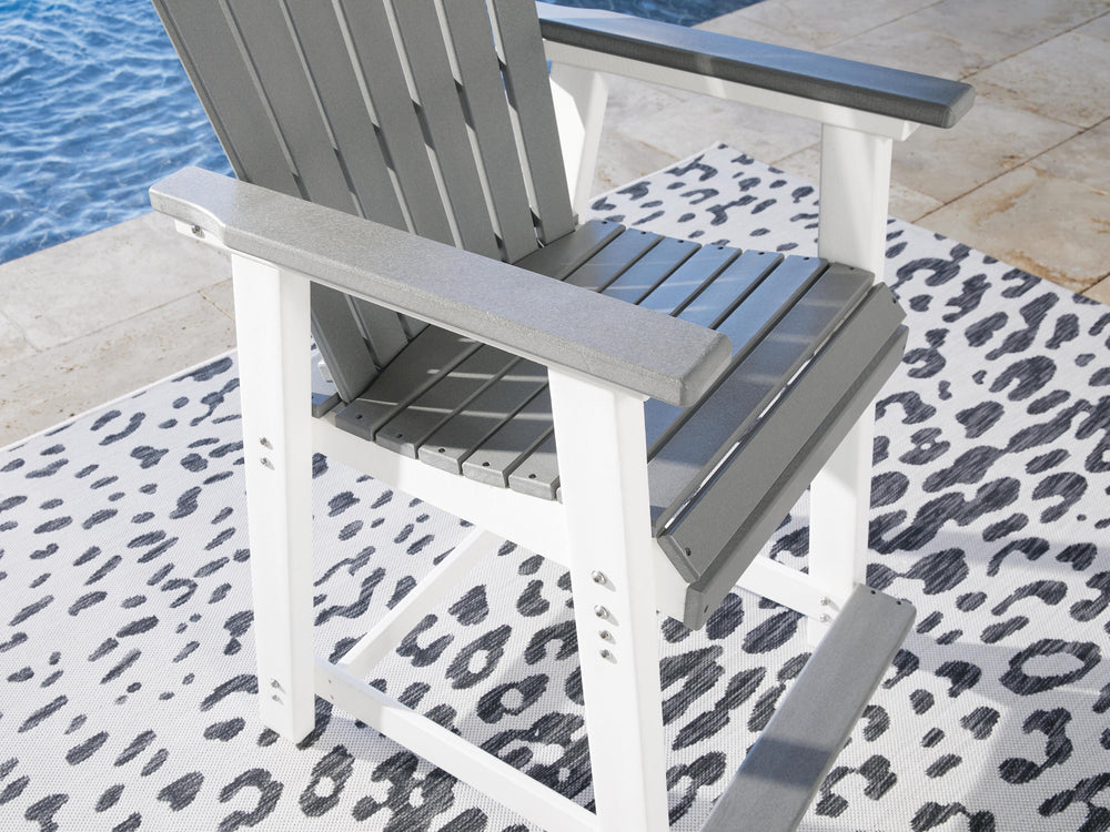 Transville Outdoor Counter Height Bar Stool (Set of 2) - Dark Gray (8)
