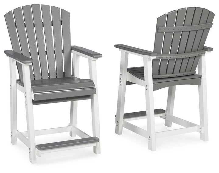 Transville Outdoor Counter Height Bar Stool (Set of 2) - Dark Gray (3)