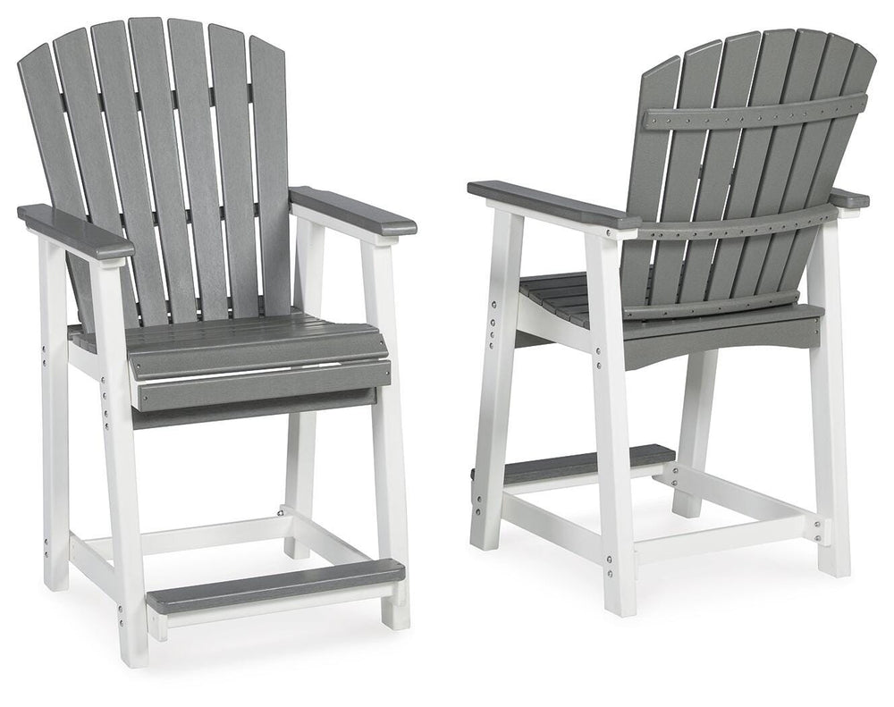 Transville Outdoor Counter Height Bar Stool (Set of 2) - Dark Gray (3)