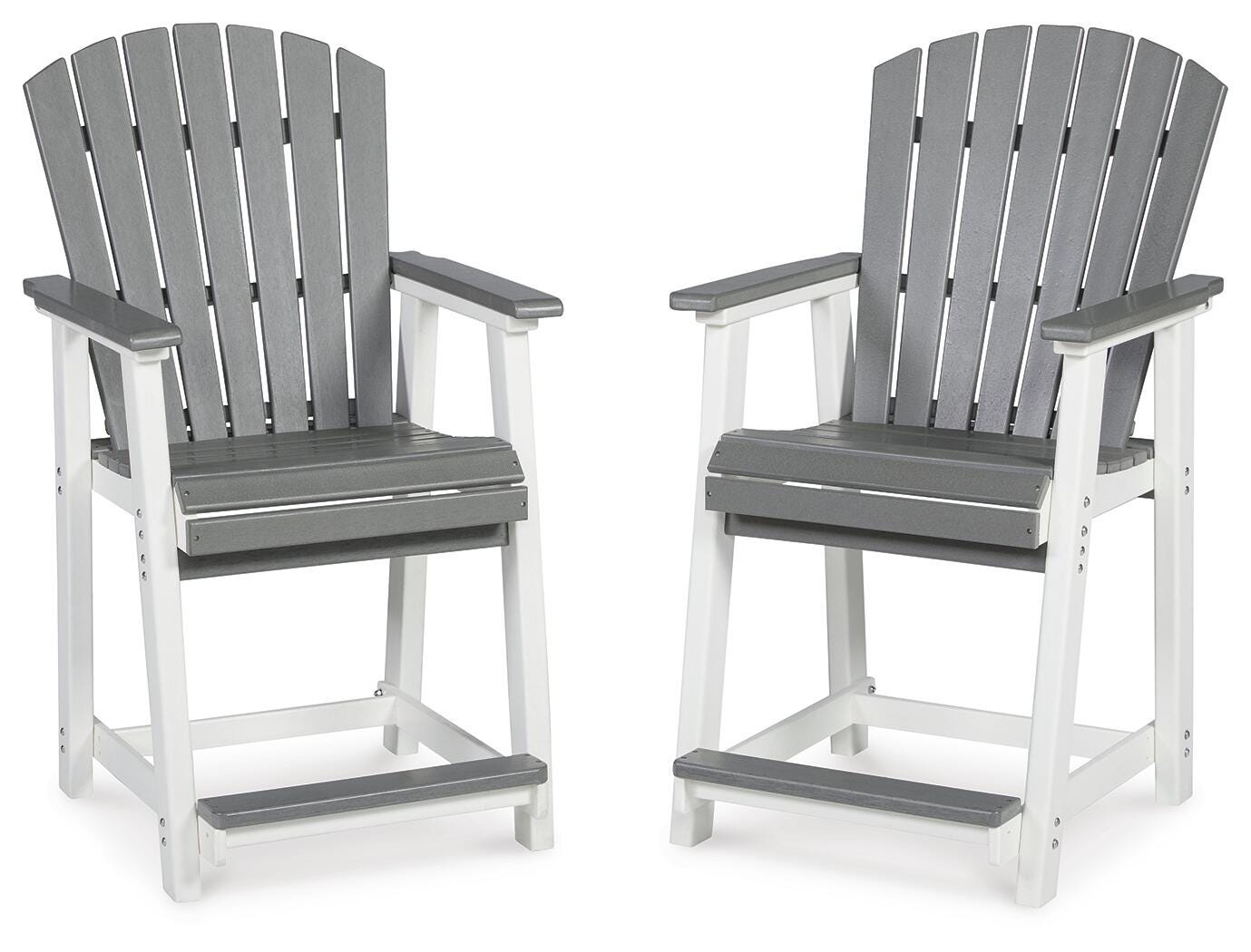 Transville Outdoor Counter Height Bar Stool (Set of 2) - Dark Gray (1)