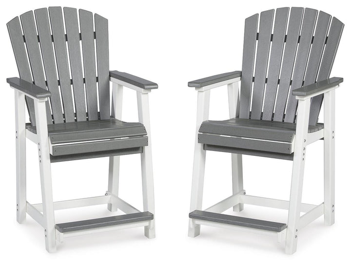 Transville Outdoor Counter Height Bar Stool (Set of 2) - Dark Gray (1)