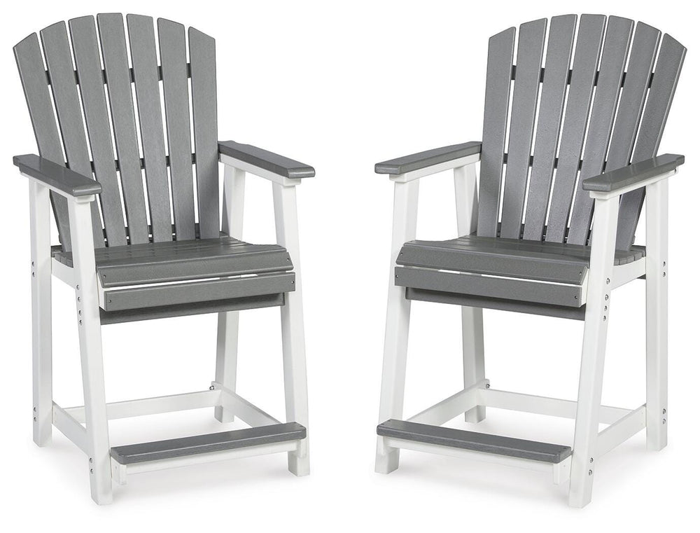Transville Outdoor Counter Height Bar Stool (Set of 2) - Dark Gray (1)