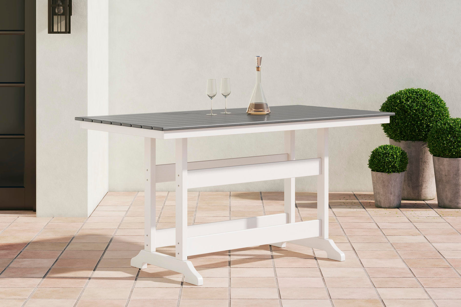 Transville Outdoor Counter Height Dining Table - Dark Gray (2)