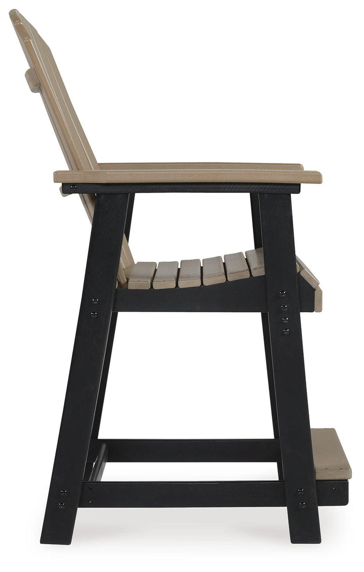 Fairen Trail Outdoor Counter Height Bar Stool (Set of 2) - Black (6)