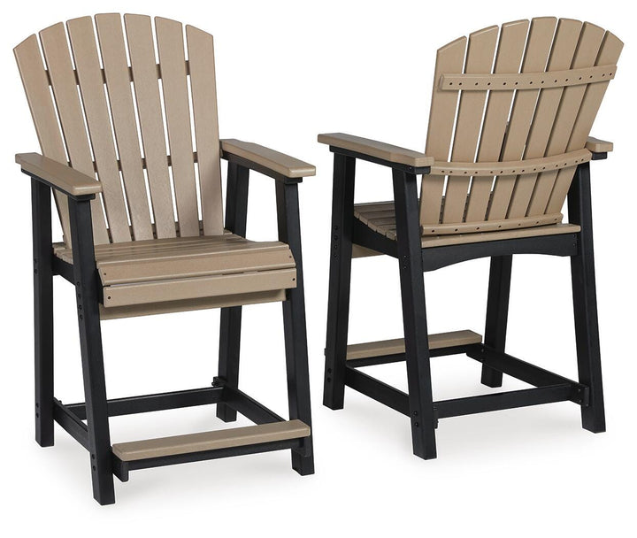 Fairen Trail Outdoor Counter Height Bar Stool (Set of 2) - Black (3)