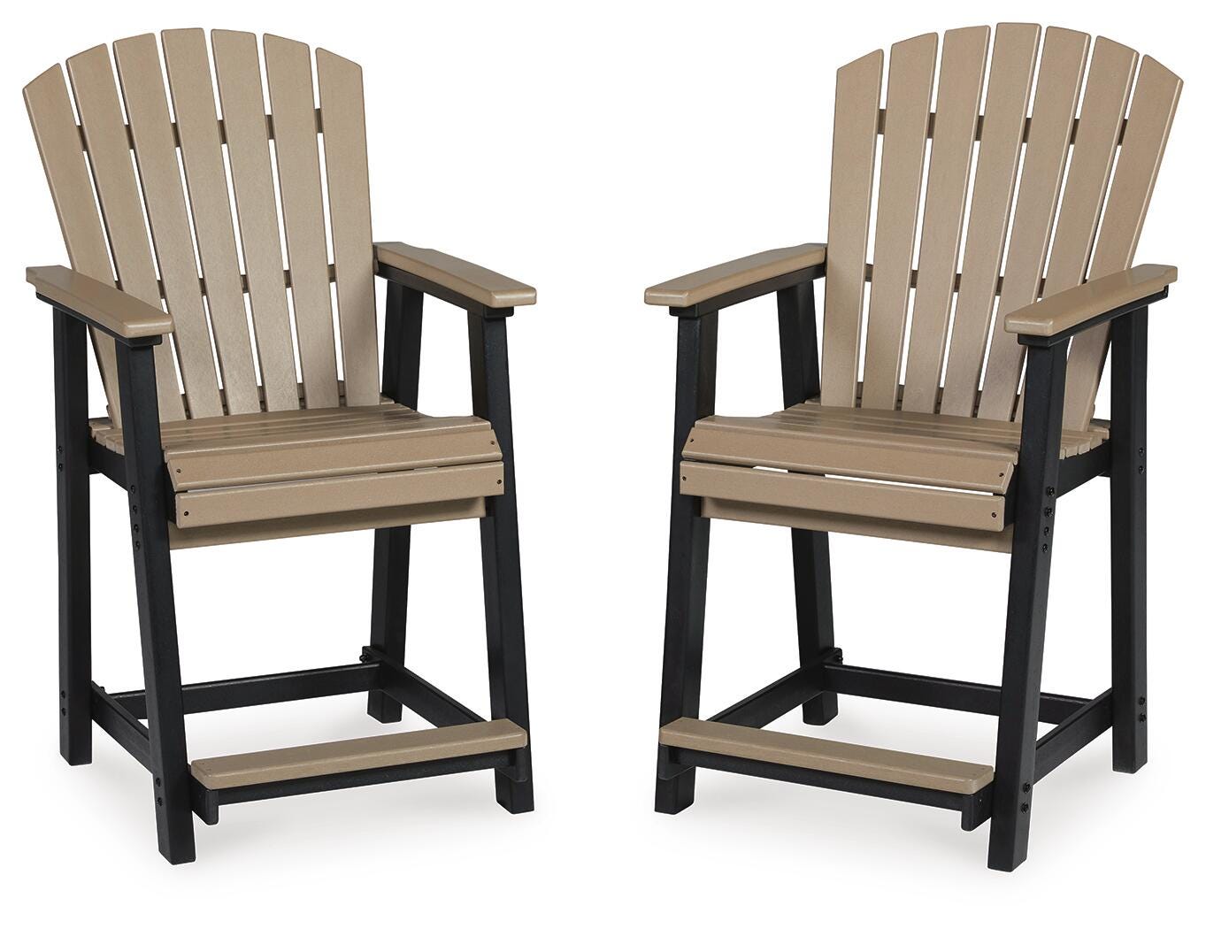 Fairen Trail Outdoor Counter Height Bar Stool (Set of 2) - Black (1)