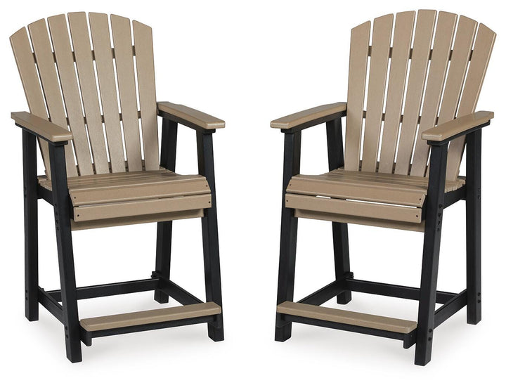 Fairen Trail Outdoor Counter Height Bar Stool (Set of 2) - Black (1)