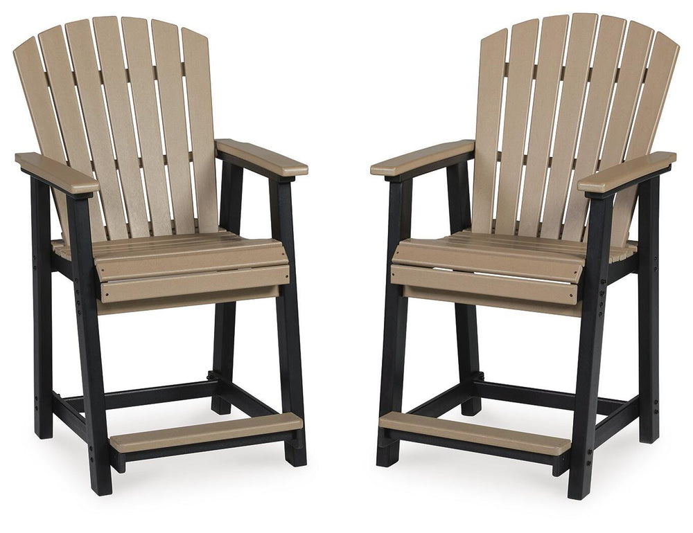 Fairen Trail Outdoor Counter Height Bar Stool (Set of 2) - Black (1)