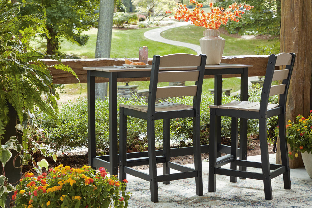 Shoreline Beach Outdoor Counter Table and 2 Barstools - Beige (9)