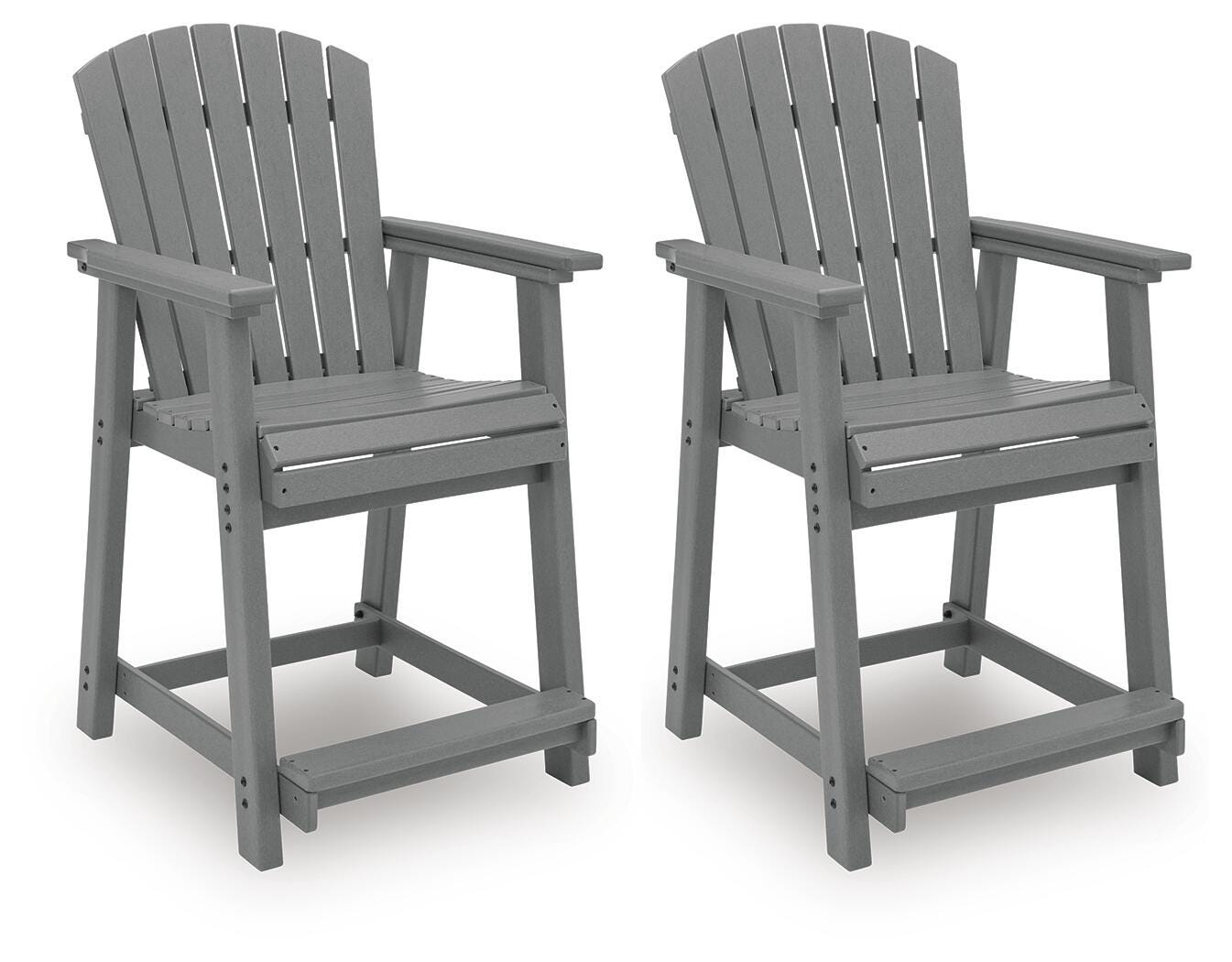 Sanctuary Beach Outdoor Counter Height Bar Stool (Set of 2) - Dark Gray (1)