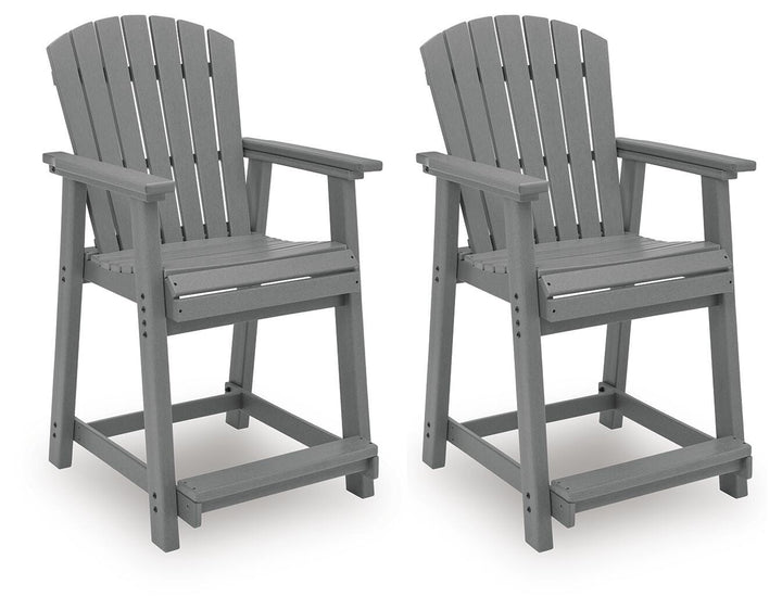 Sanctuary Beach Outdoor Counter Height Bar Stool (Set of 2) - Dark Gray (1)