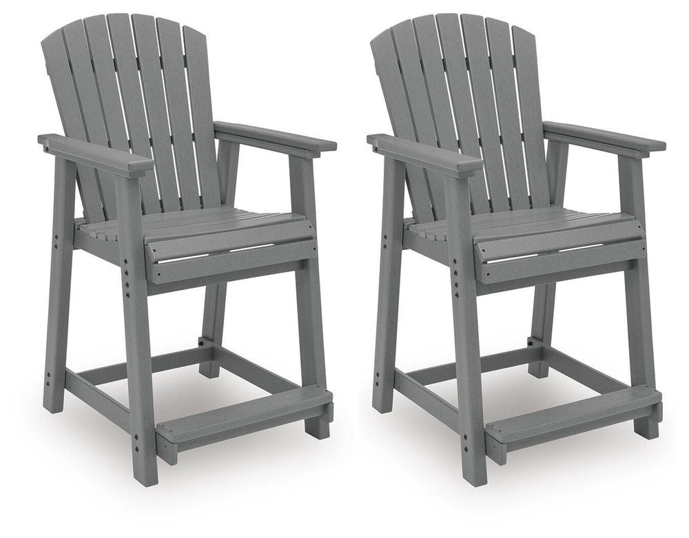 Sanctuary Beach Outdoor Counter Height Bar Stool (Set of 2) - Dark Gray (1)