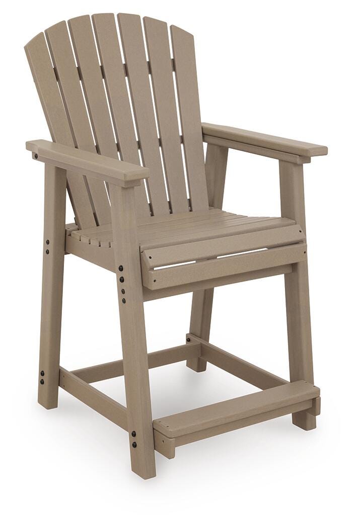 Seacliff Beach Outdoor Counter Height Bar Stool (Set of 2) - Light Brown (3)