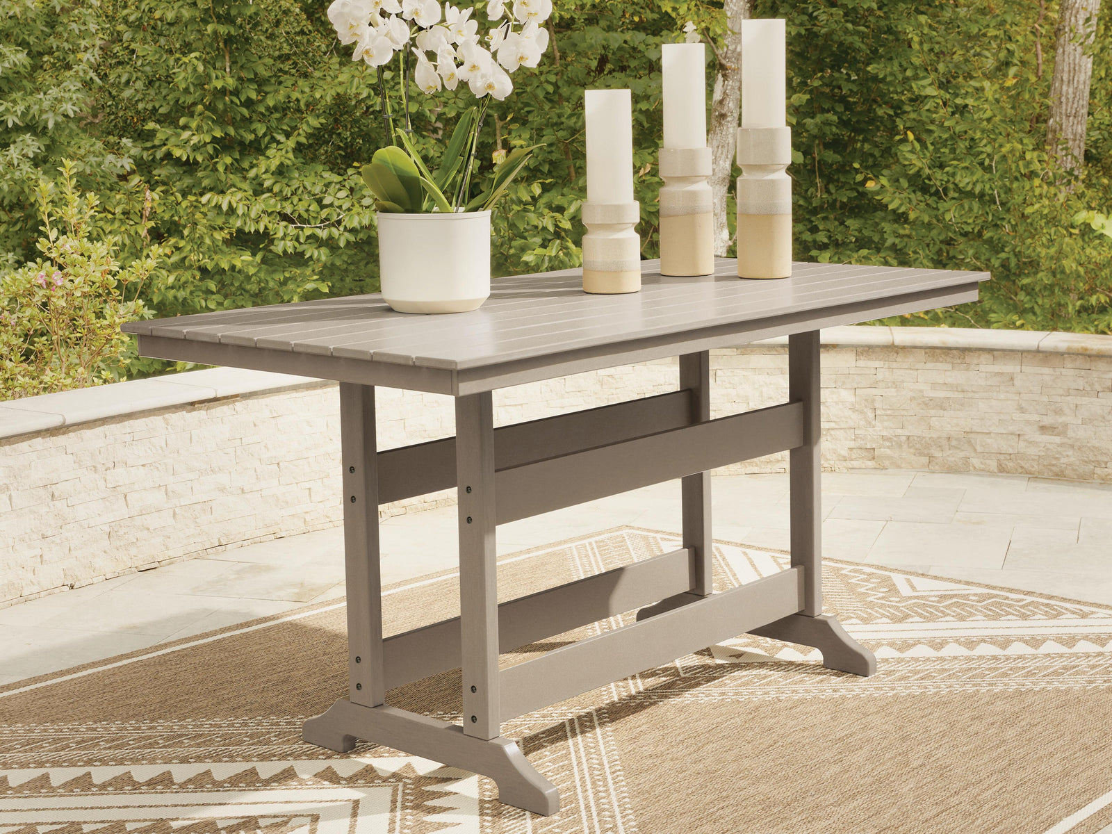 Seacliff Beach Outdoor Counter Height Dining Table - Light Brown (2)