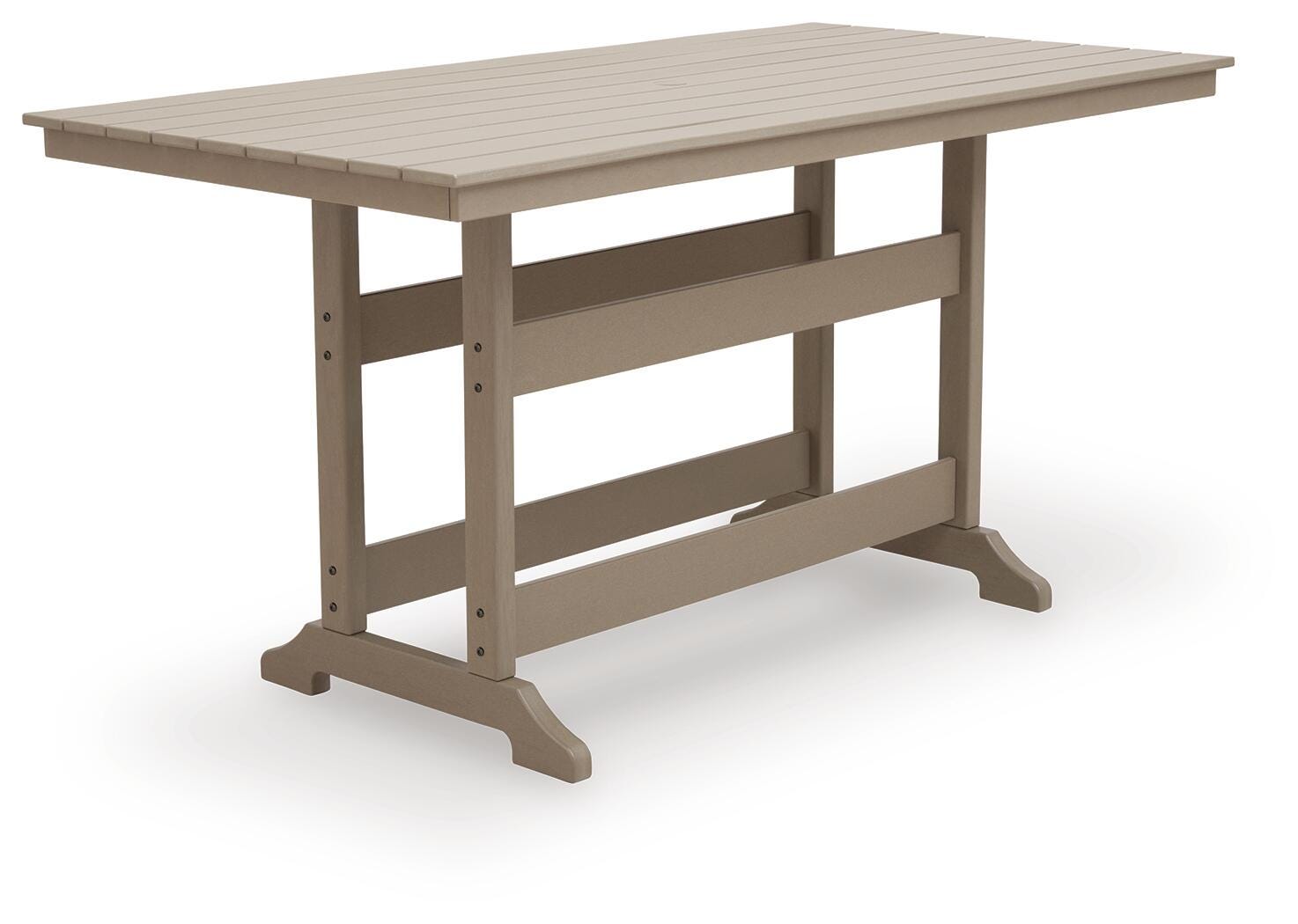 Seacliff Beach Outdoor Counter Height Dining Table - Light Brown (1)