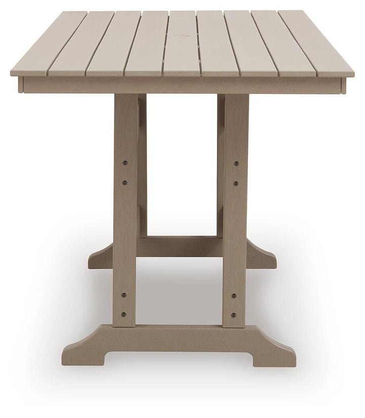 Seacliff Beach Outdoor Counter Height Dining Table - Light Brown (4)
