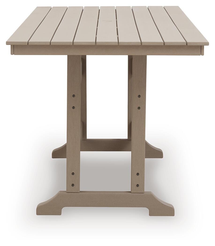 Seacliff Beach Outdoor Counter Height Dining Table - Light Brown (4)