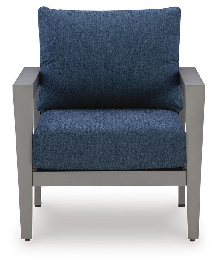 Gali Outdoor Sofa/Chairs/Table Set (Set of 4) - Blue (10)
