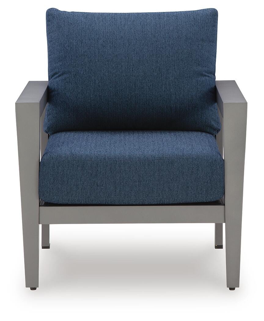 Gali Outdoor Sofa/Chairs/Table Set (Set of 4) - Blue (10)