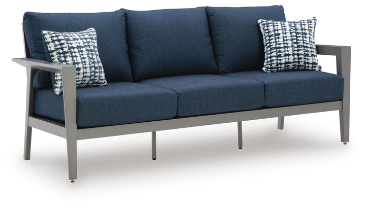 Gali Outdoor Sofa/Chairs/Table Set (Set of 4) - Blue (5)