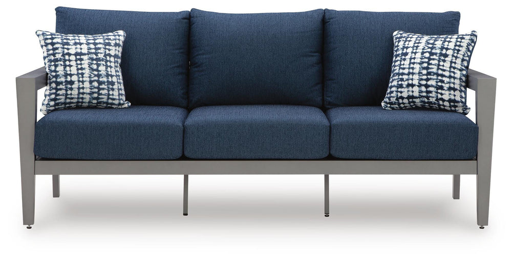 Gali Outdoor Sofa/Chairs/Table Set (Set of 4) - Blue (8)