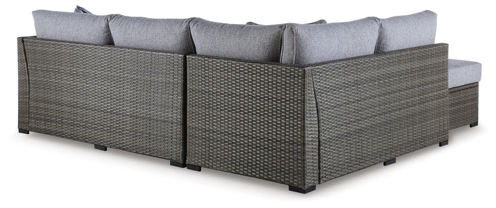 Petal Road Outdoor Loveseat Sectional/Ottoman/Table Set (Set of 4) - Gray (5)