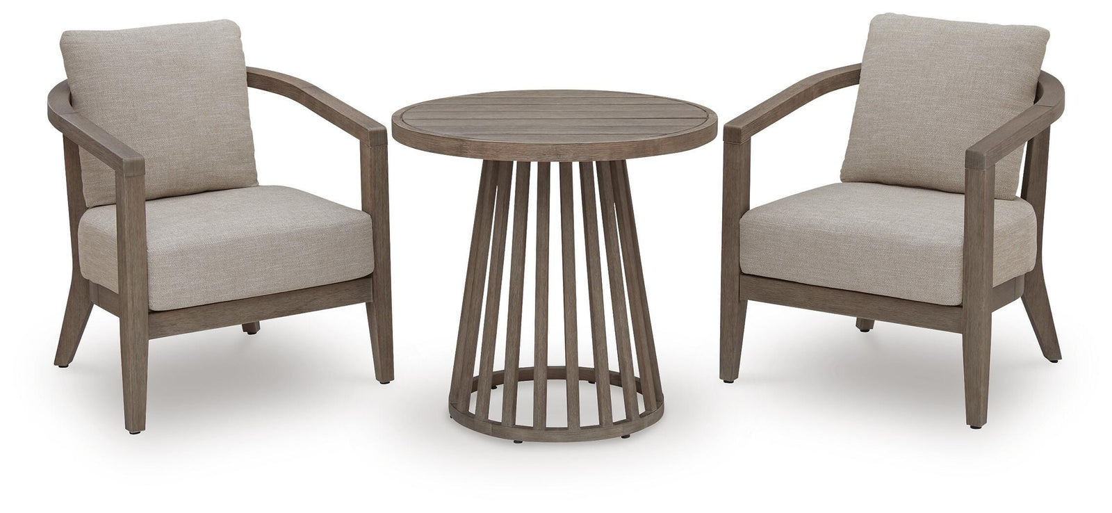 Joy Lagoon Outdoor Chairs with Cushions/Table (Set of 3) - Beige (1)