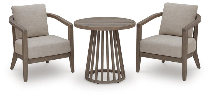 Joy Lagoon Outdoor Chairs with Cushions/Table (Set of 3) - Beige (1)
