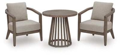 Joy Lagoon Outdoor Chairs with Cushions/Table (Set of 3)