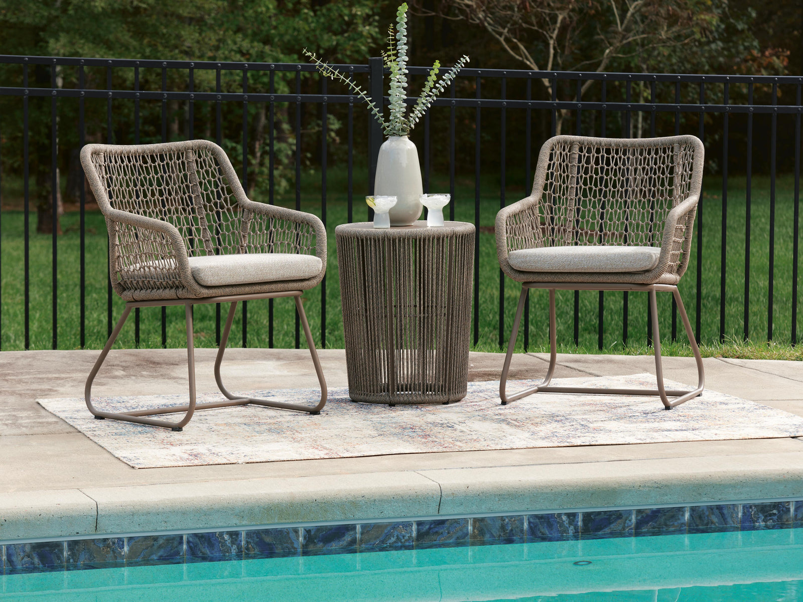 Majors Beach Outdoor Table and 2 Chairs - Beige (2)
