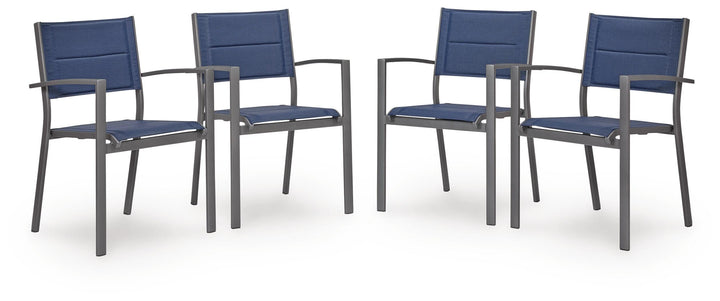 Rocky Creek Outdoor Sling Arm Chair (Set of 4) - Blue (1)