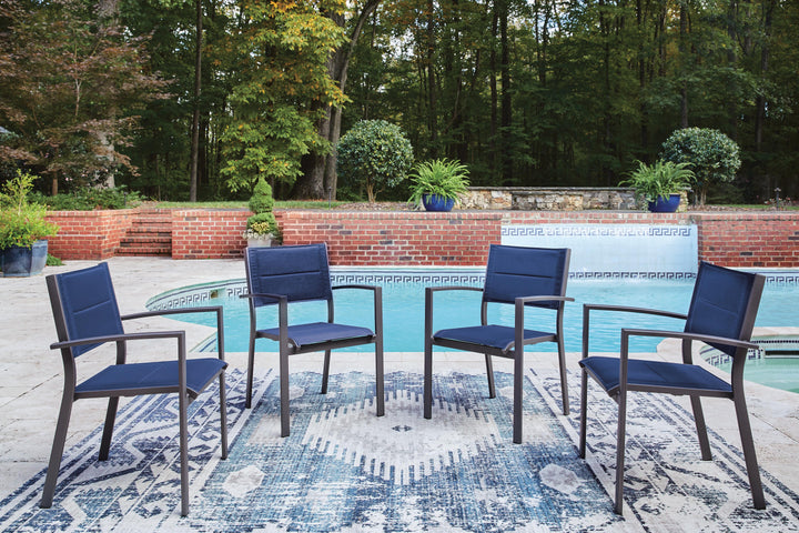 Rocky Creek Outdoor Sling Arm Chair (Set of 4) - Blue (2)