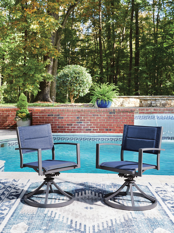 Rocky Creek Outdoor Sling Swivel Chair (Set of 2) - Blue (2)