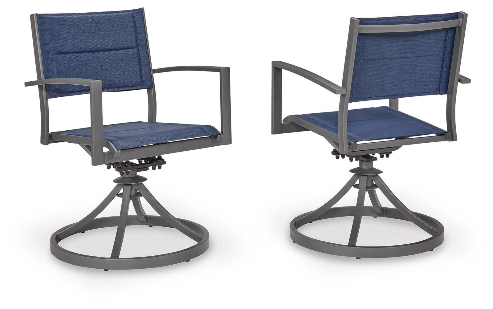 Rocky Creek Outdoor Sling Swivel Chair (Set of 2) - Blue (1)