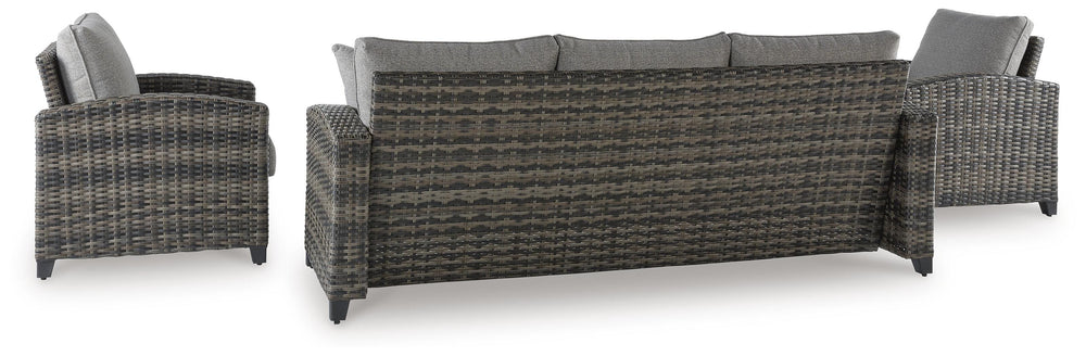 Oasis Court Outdoor Sofa/Chairs/Table Set (Set of 4) - Dark Gray (4)