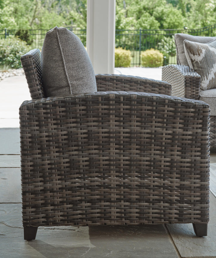 Oasis Court Outdoor Sofa/Chairs/Table Set (Set of 4) - Dark Gray (8)