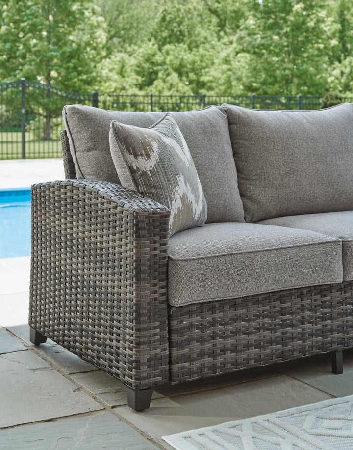 Oasis Court Outdoor Sofa/Chairs/Table Set (Set of 4) - Dark Gray (7)