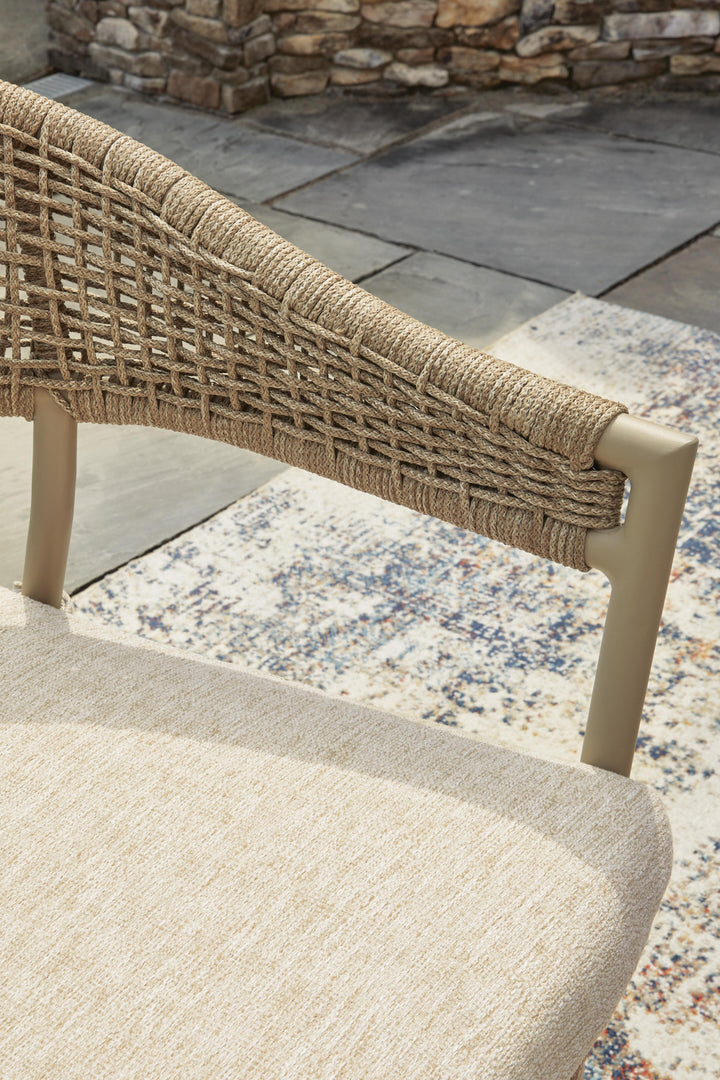 Orchard Beach Outdoor Arm Chair with Cushion (Set of 4) - Beige (5)