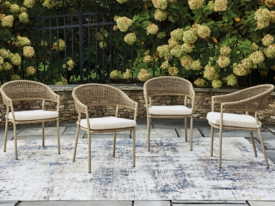 Orchard Beach Outdoor Arm Chair with Cushion (Set of 4)