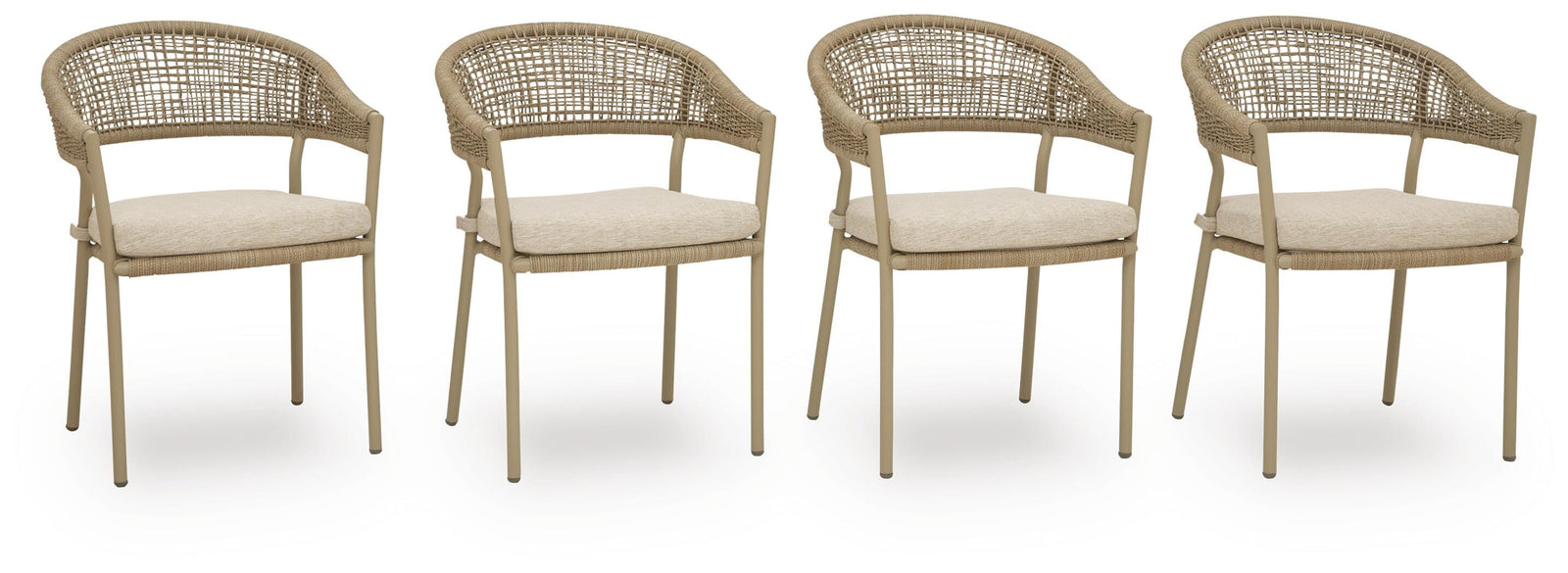 Orchard Beach Outdoor Arm Chair with Cushion (Set of 4) - Beige (1)