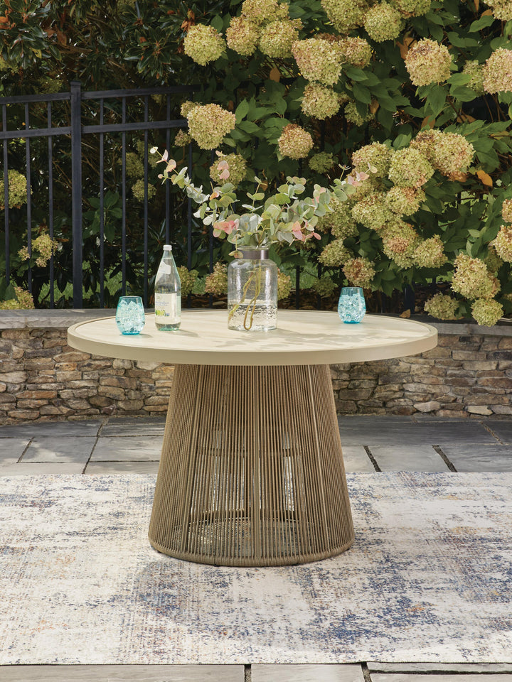 Orchard Beach Outdoor Dining Table - Beige (2)