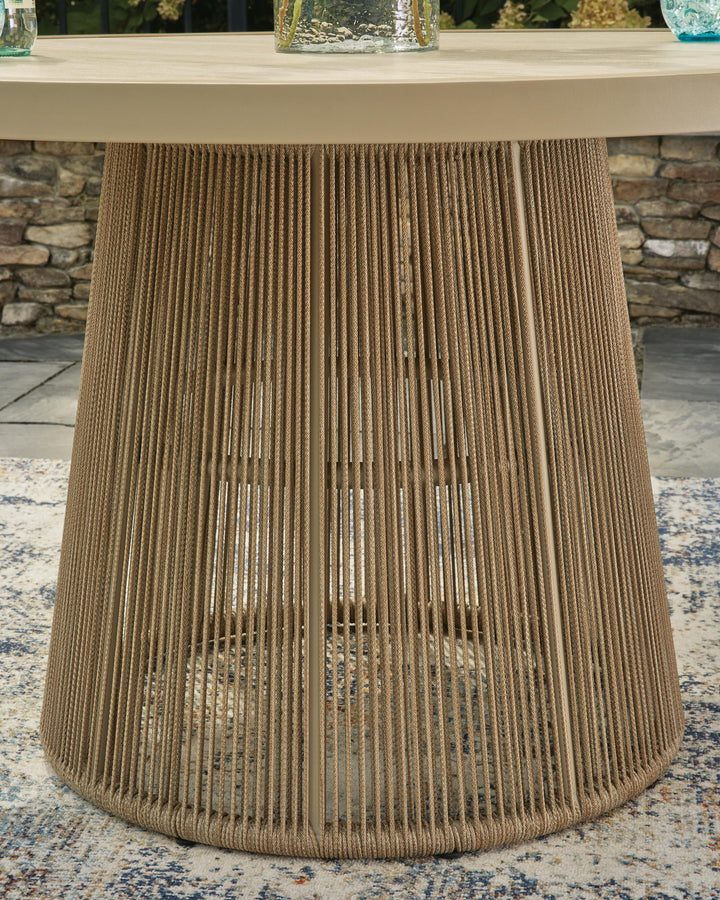 Orchard Beach Outdoor Dining Table - Beige (4)
