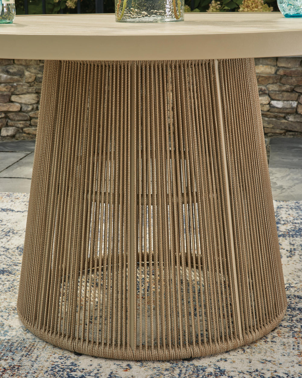 Orchard Beach Outdoor Dining Table - Beige (4)