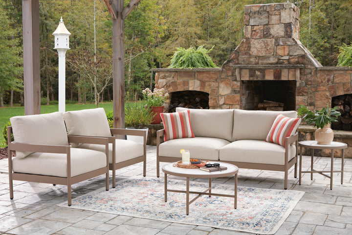 Bluff Trail Outdoor Love/Chairs/Tables Set (Set of 5) - Beige (5)