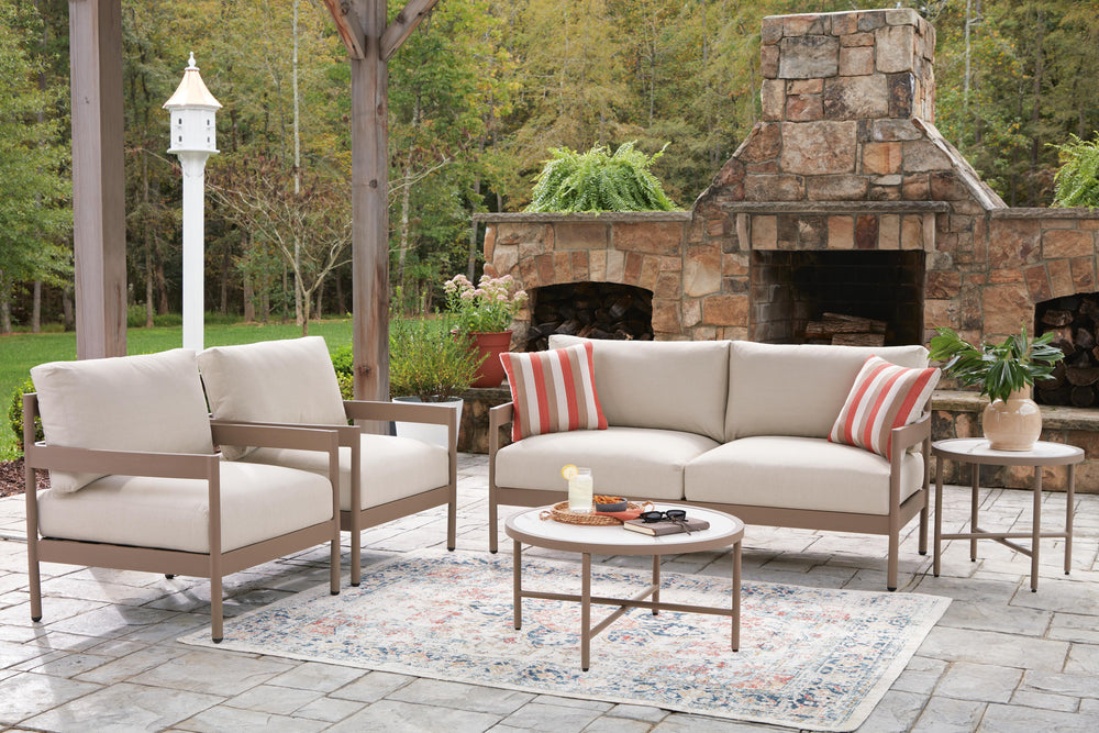 Bluff Trail Outdoor Love/Chairs/Tables Set (Set of 5) - Beige (5)