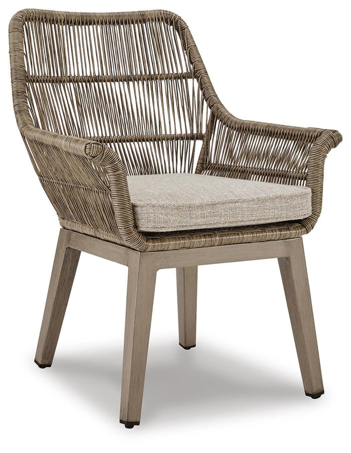 Beach Front Arm Chair with Cushion (Set of 2) - Beige (3)